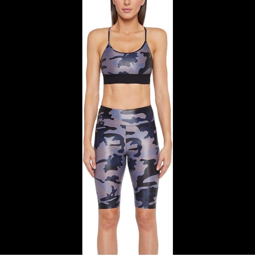 KORAL Camo Print Sports Bra and Biker Shorts Set